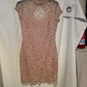 No Boundaries size 11-13 light peach dress lace all through the dress